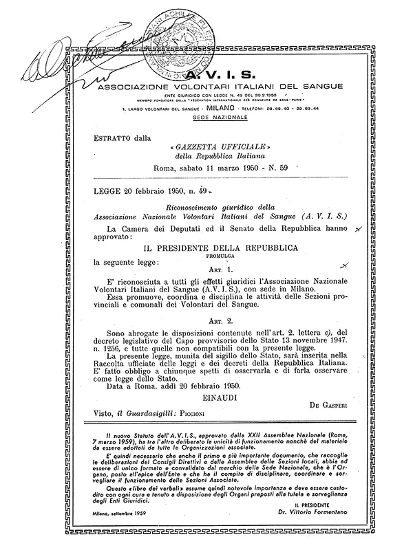 Legge 49 Gazzetta Ufficiale 1950
